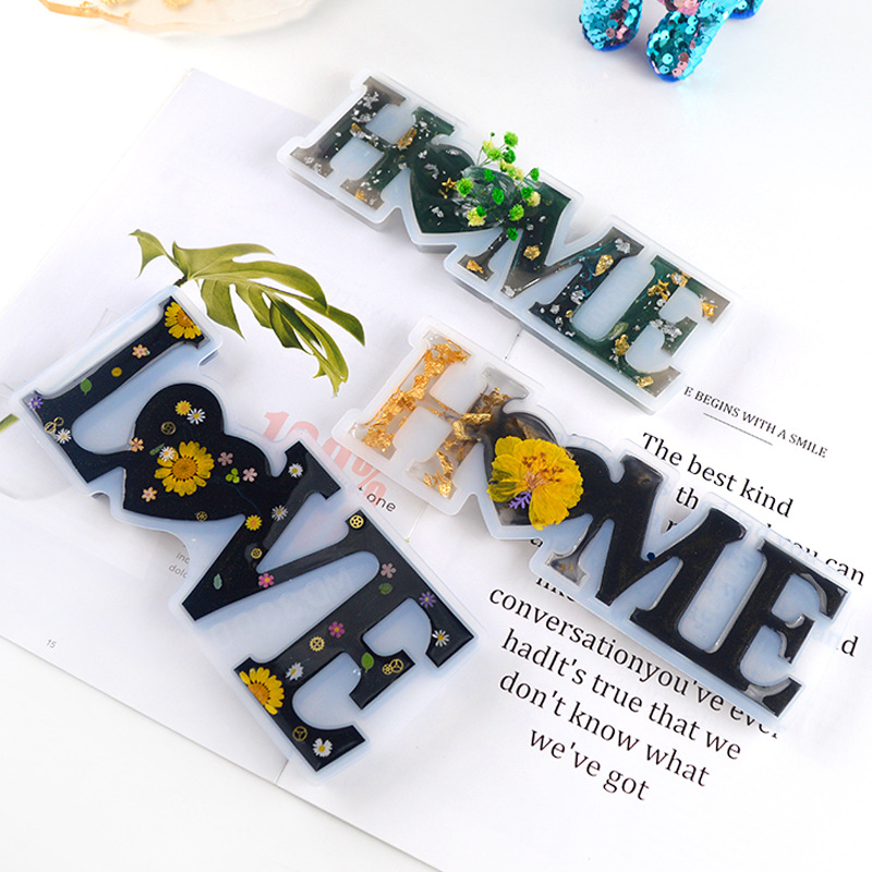 Love Letter Mould Ornament DIY Hand Made Crystal Drop Glue Love Decoration Silicone Mold Article number: TP020