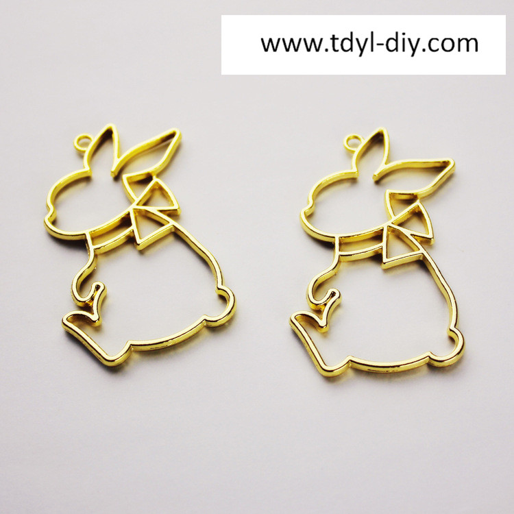 UV Crystal Drop Glue Border Bow Tie Rabbit Rabbit Rabbit Hollow Metal Frame