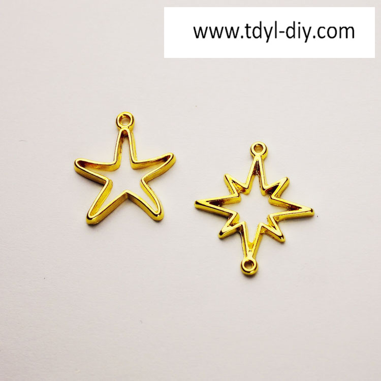 UV Crystal Drop Glue Frame Star Starfish Hollow Metal Frame Accessories Pendant