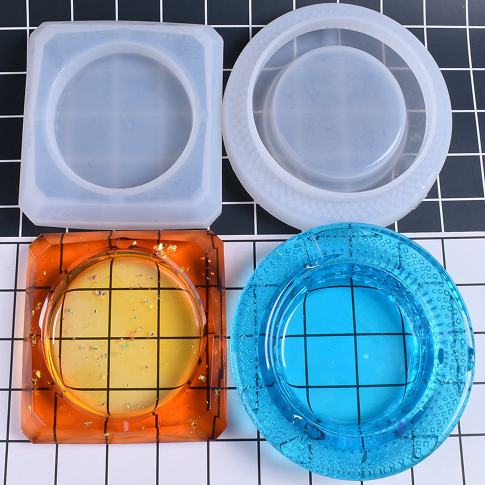 DIY Crystal Drop Gel Silicone Mold Silica Gel Drop Glue Large Ashtray Three Dimensional Square Diamond Shaped Bird's Nest Large ashtray mold04