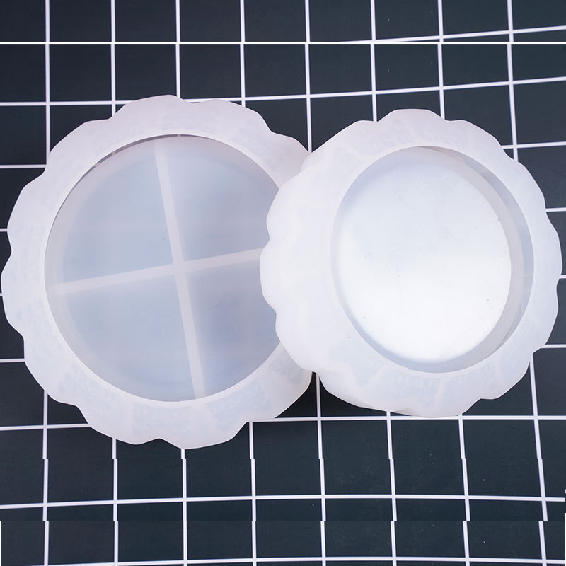DIY Crystal Drop Glue Mirror Ashtray Silica Gel Mold Lace Ashtray Silicone Mold New Style Article  201230