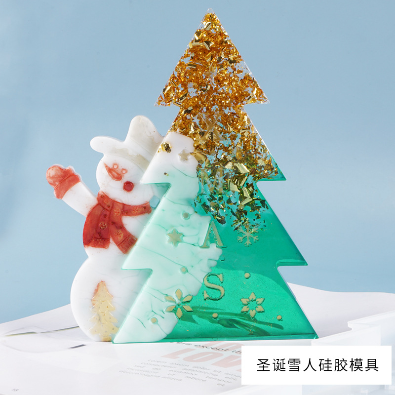 DIY Crystal Drop Mold Santa Claus Christmas Tree Table Christmas Ornaments Silicone Mold