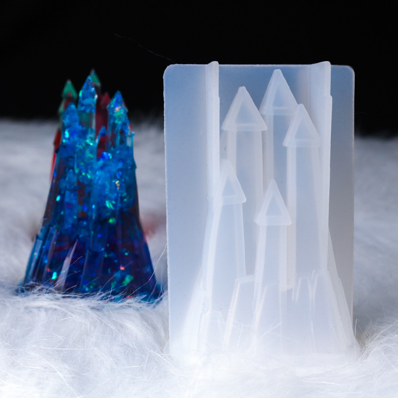 DIY Crystal Drop Glue 3D Castle Silica Gel Mold High Mirror Net Red Castle Handmade Ornaments Fantastic and Gorgeous