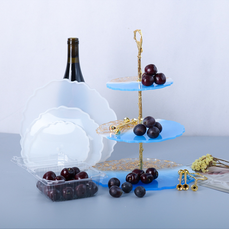 DIY Cross Border 2 Ins Wind Three Layer Flower Tray Fruit Tray Tea Plate Table Fruit Silicone Mold