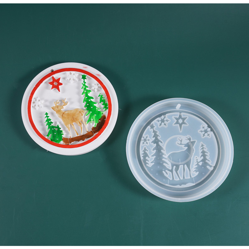 DIY Crystal Drop Mold Christmas Tree Christmas Listing Elk Self-made Decoration Theme Silicone Mold