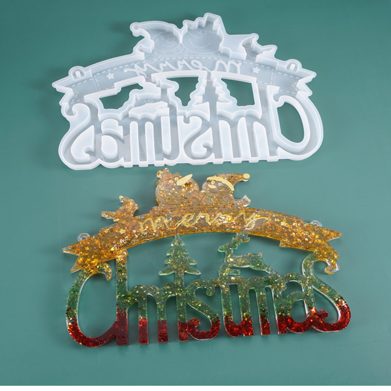 DIY Crystal Drop Mold Christmas Series Listing Santa Claus Snowman Theme Silicone Mold