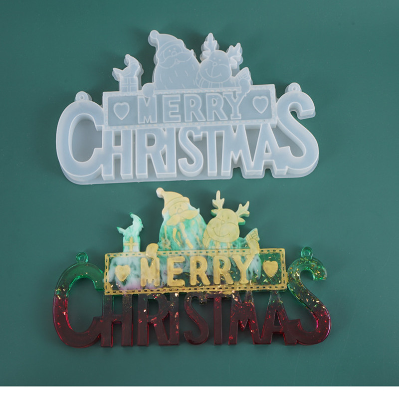 DIY Crystal Drop Mold Christmas Santa Letter Listing Ornament Silicone Mold