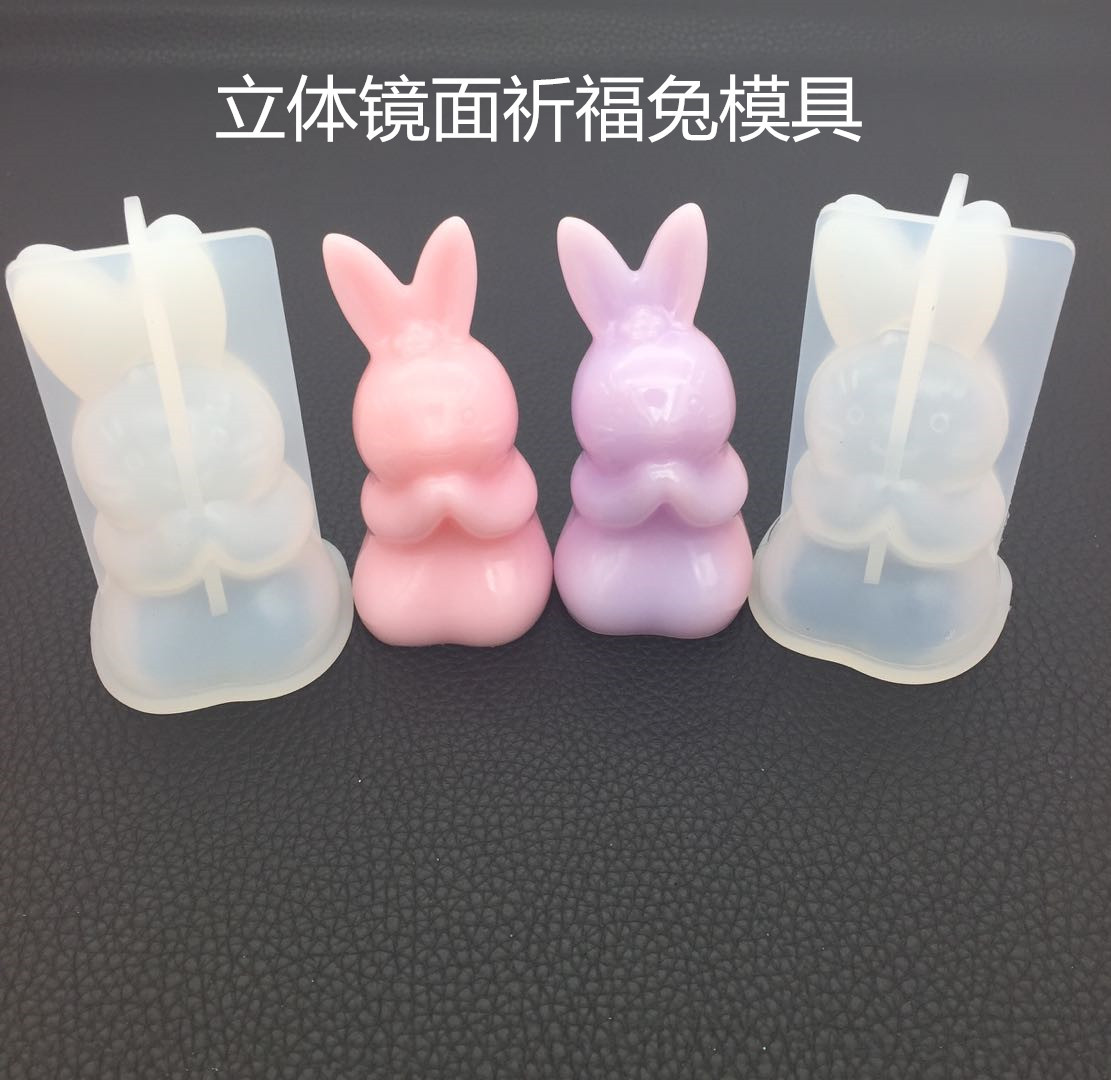 DIY Crystal Drop Glue Three-dimensional Blessing Rabbit Praying Mold Aromatherapy Gypsum Fragrance High Mirror Table Decoration