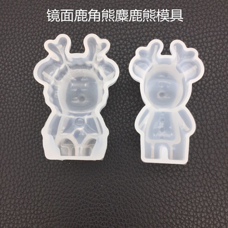 DIY Crystal Gutta Percha Mirror Half Solid Antler Bear Mold Aromatherapy Gypsum Air Outlet Hand Decorated Elk