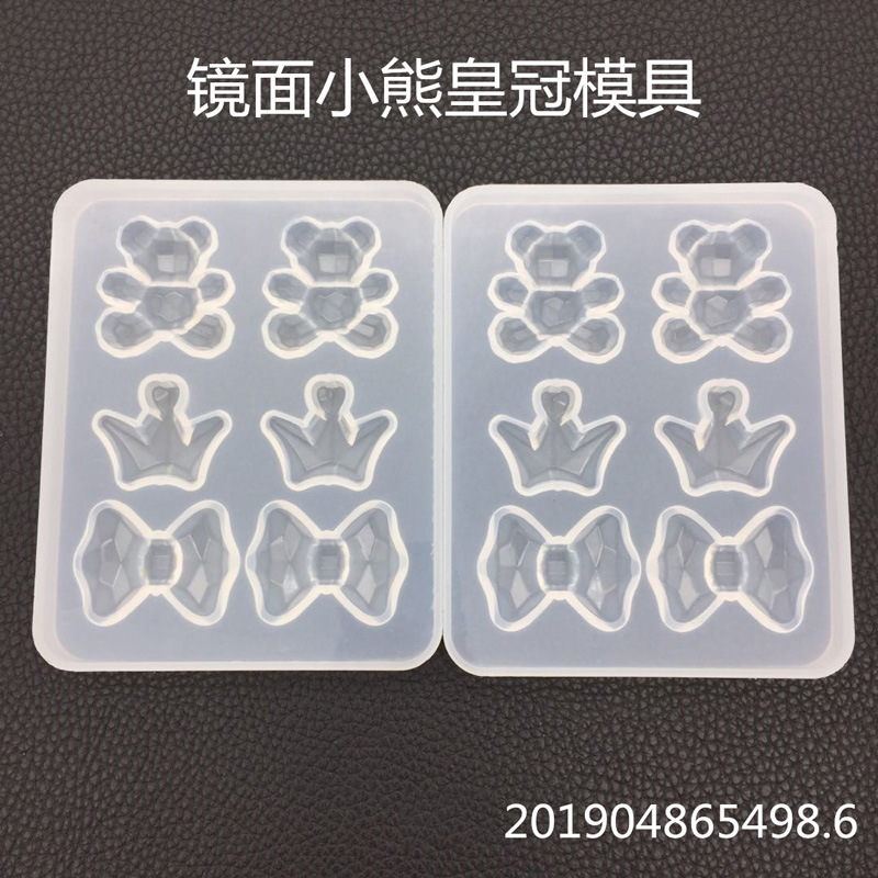 DIY Crystal Gutta Percha Mirror Geometry Little Bear Little Crown Bow Magic Mold Hand Set Table Fragrance Decoration