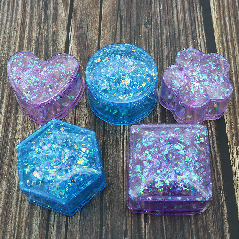 Hexagonal Storage Box Crystal Drop Mold Mirror Hand Set Table Plum Love Square Circle