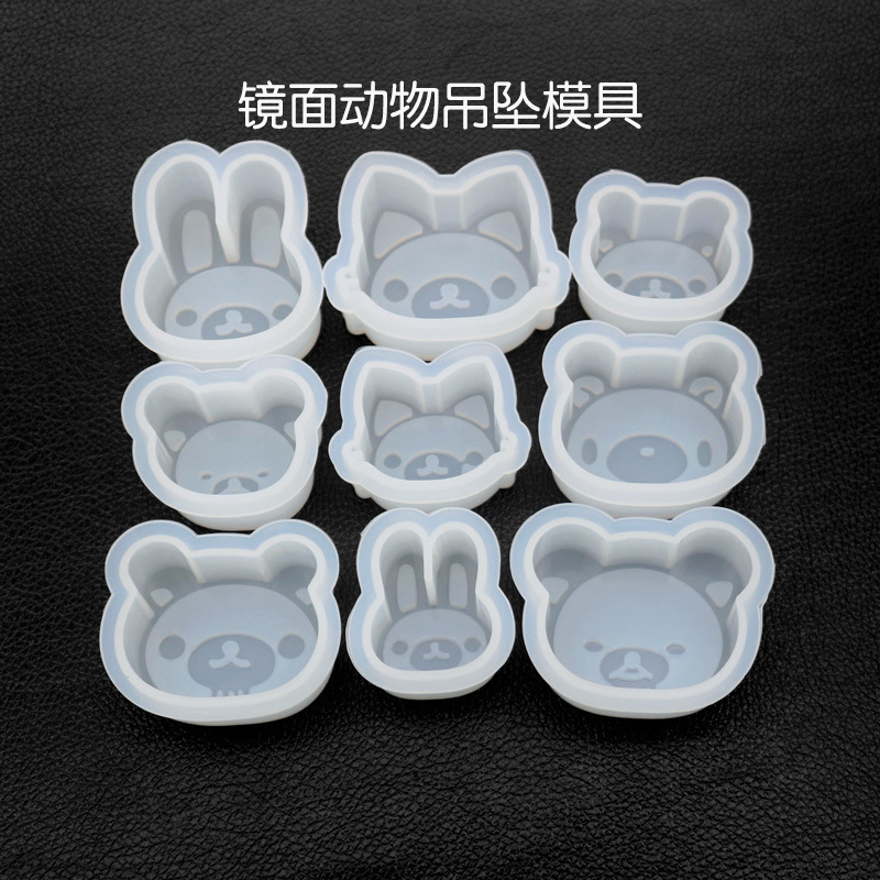 Crystal Drop Mold Animal Rabbit Bear Pendant Mold Mirror Handmade Pendant