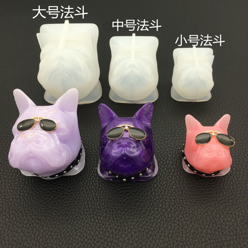 French Bulldog Modeling Drop Mold Gypsum Vehicle Mold Silica Gel Mold DIY Ornament Decoration Tool Fragrance