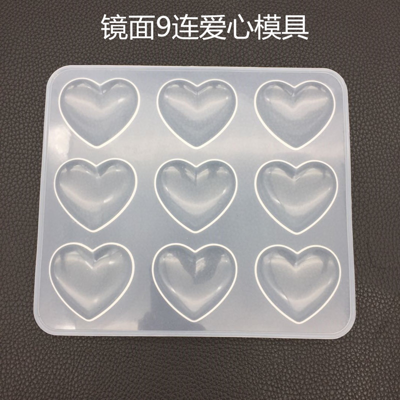 DIY Crystal Drop Glue 9 with Love Mold Silicone Mirror PENDANT HANDMADE Aromatherapy Gypsum Expansion Stone Ornament Table