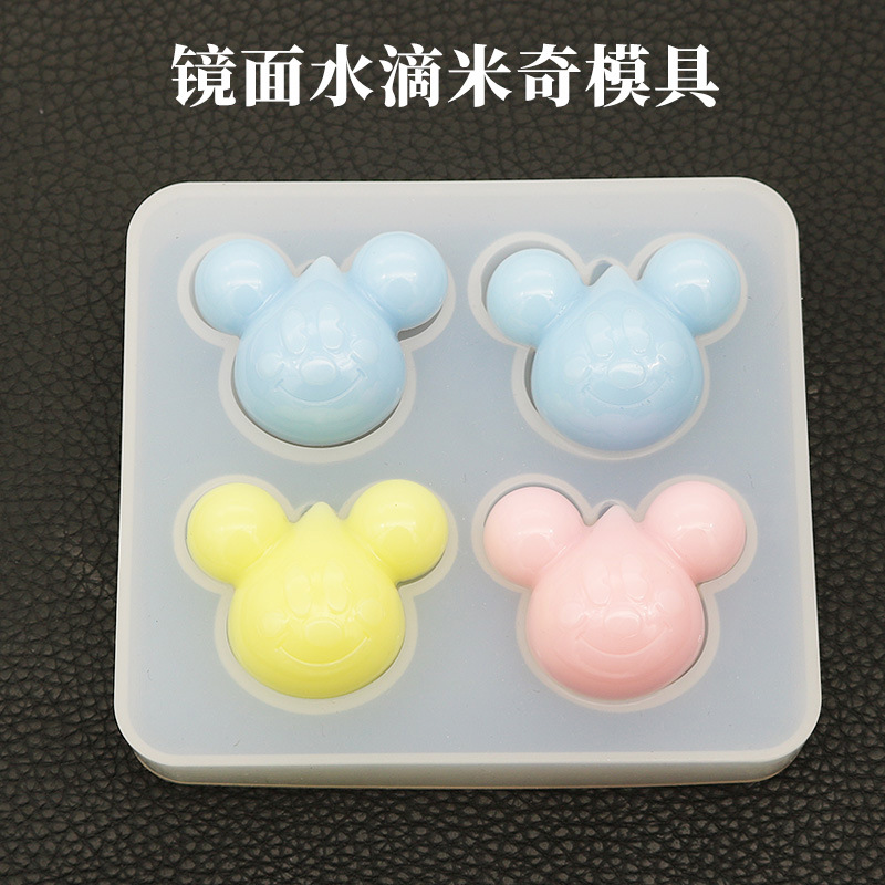 DIY Crystal Drop Glue Water Drop Mickey Mold Silicone Mold Hand Mirror Resin Mold
