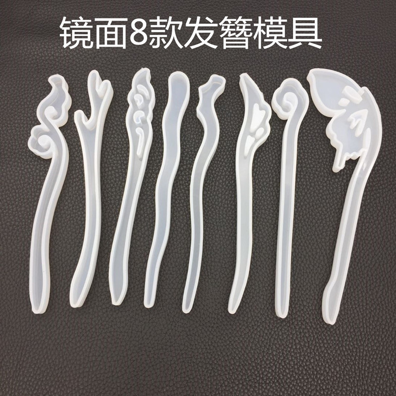 DIY Crystal Drop Glue 8 Hairpin Mold Pendant Jewelry Silicone Mold Mirror Hand Made