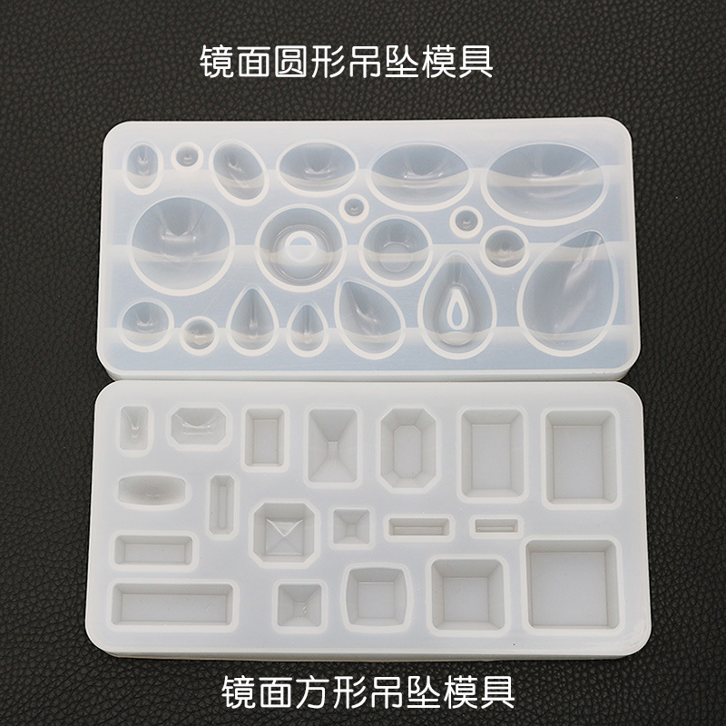 DIY Crystal Drop Mold Pendant Mirror Hand Made Resin Mold Gypsum Necklace