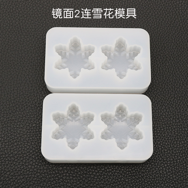 DIY Crystal Drop Mold 2 Pieces Snowflake Mold Mirror Hand Resin Mold Gypsum Pendant