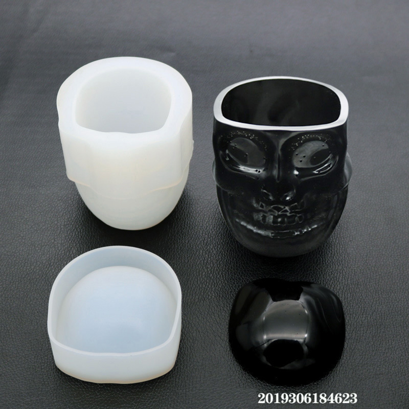 DIY Crystal Drop Glue Silicone Storage Box Mold Skull Storage Box Dark Hand Made Mirror