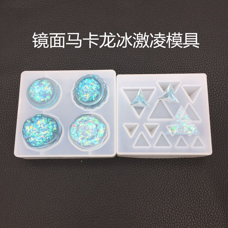 DIY Crystal Drop Mold Silicone Macaron Ice Cream Resin Pendant Mirror Hand Made