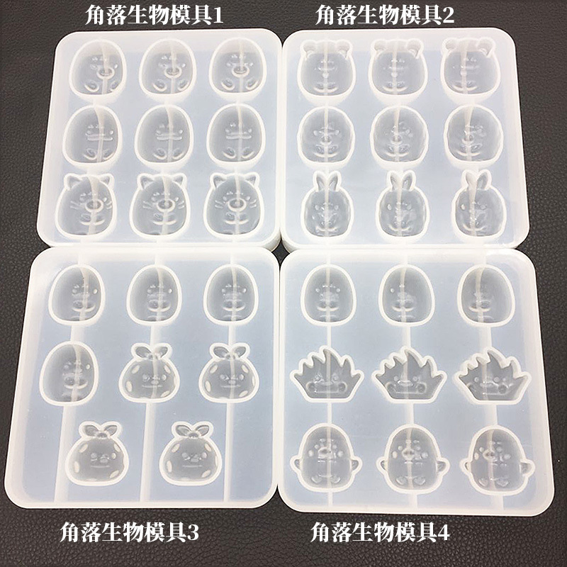 DIY Crystal Drop Mold Corner Biological Mold Hand Mirror Pendant Silicone Ornament