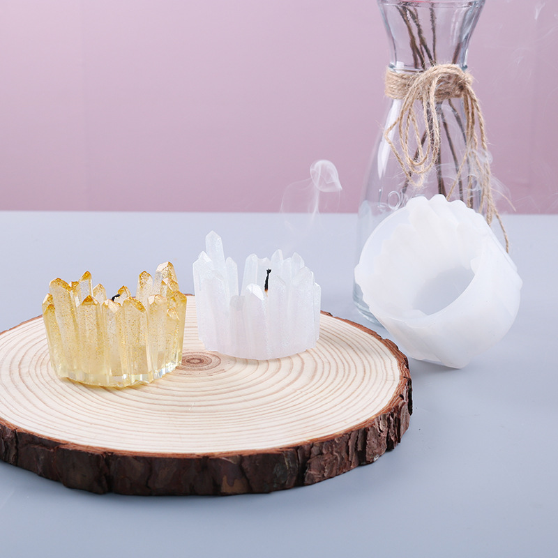 DIY Drop Mold New Crystal Stone Candlestick Silicone Mold Hand Mirror