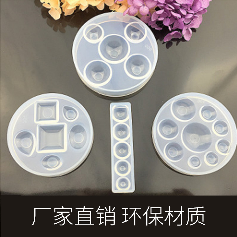 DIY Time Gem Crystal Drop Glue Mold Can Be Equipped with Glass Plate, Silica Gel Mold Hemispherical Steamed Bread Round