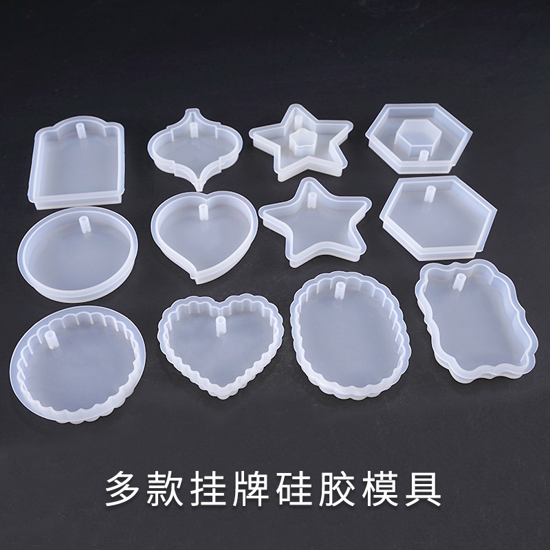 Crystal Drop Mold DIY Handmade Jewelry Heart Shape Hexagon Highlight Wave Ellipse Silica Gel Mold