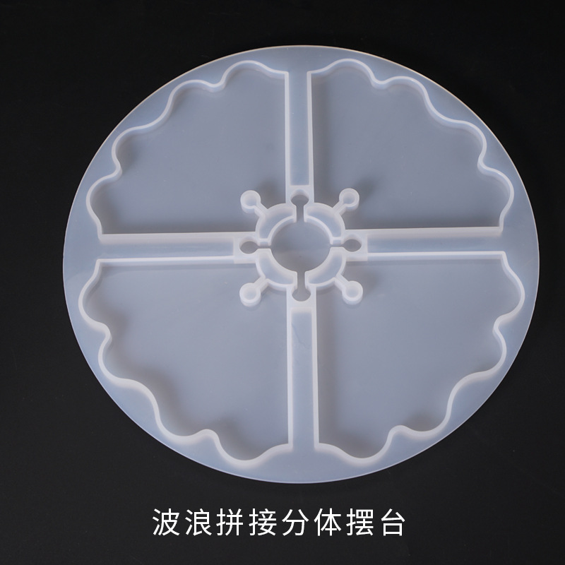 Crystal Drop Mold Whole Plate Splicing Table Mold Wave Edge Cup Pad Mirror Silicone Mold
