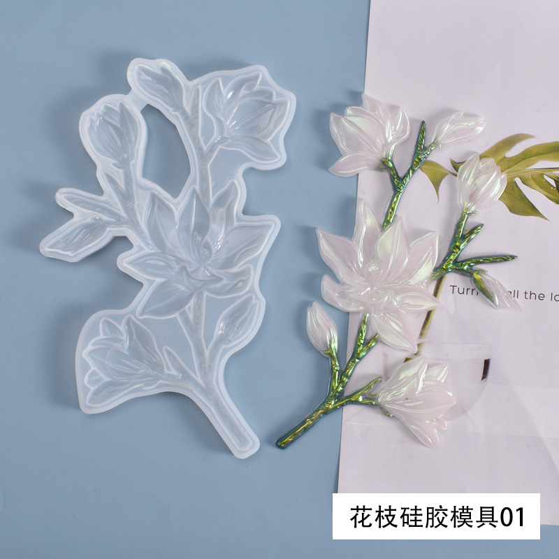 DIY Crystal Drop Mold Beautiful Flower Branch Hand Creative Decorative Table Crystal Drop Mold