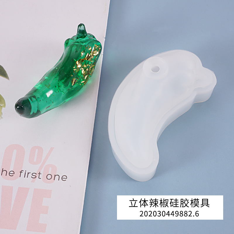 DIY Crystal Gel Mould Stereo Bionic Pepper Millet Pepper Green Pepper Mirror Silicone Mold Wholesale