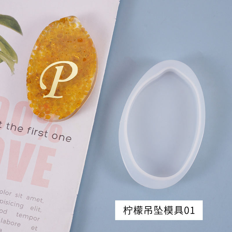 Crystal Drop Mold Pendant Lemon PENDANT HANDMADE JEWELRY PENDANT Mirror Silicone Mold