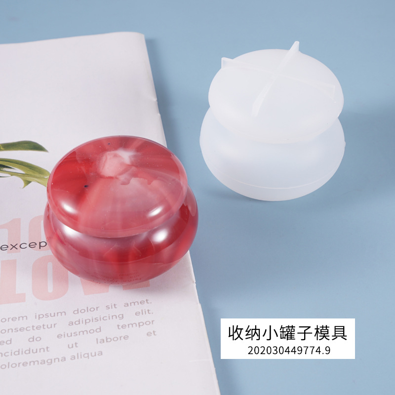 DIY Crystal Drop Mold ROUGE LIPSTICK Jar Ornament Small Can Storage Box Silicone Mold