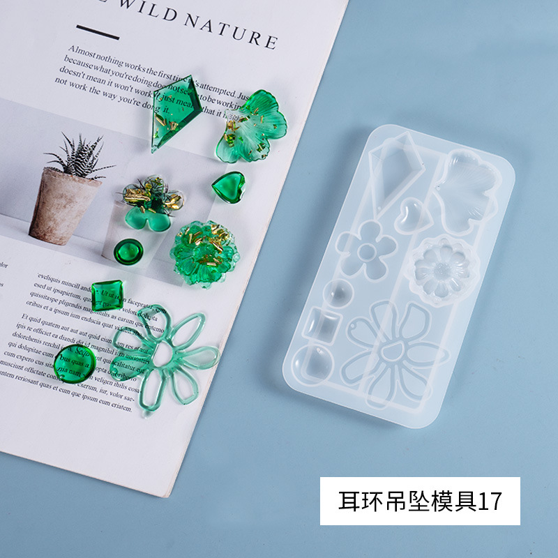 DIY Crystal Drop Mold Earring Pendant Self Made Jewelry Pendant Decorative Mirror Silicone Mold
