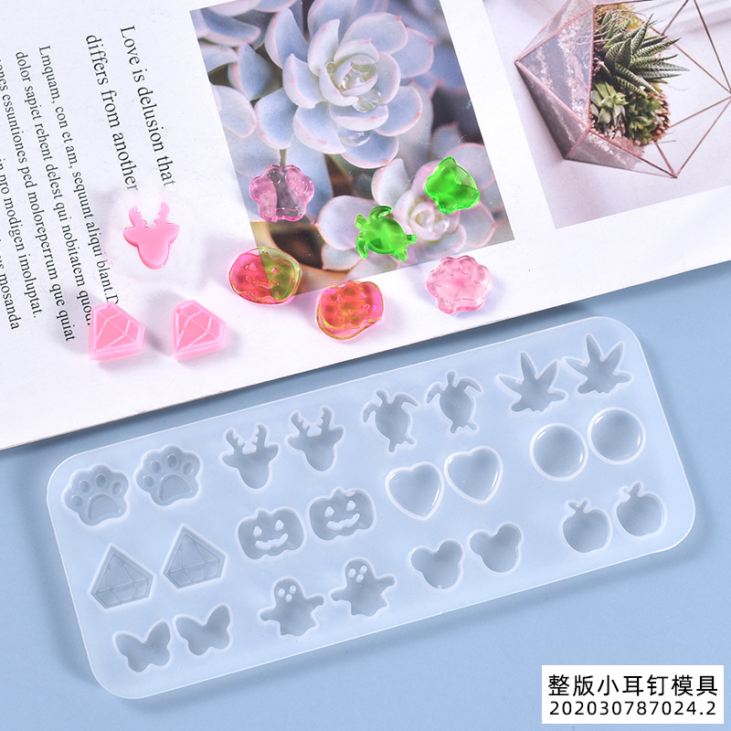 DIY Crystal Gutta Percha Mold Full Page Mini Stud Pendant Silicone Mold Spot Wholesale