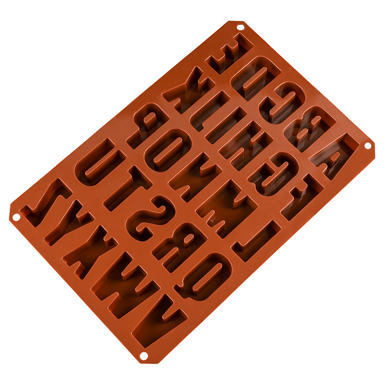 Hot-selling Silicone Cake Mold 26-hole English Alphabet Chocolate Mold Food Grade Non-stick Baking Utensils