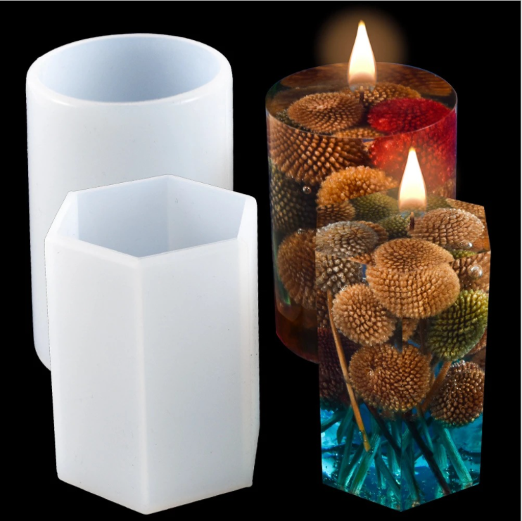 DIY Crystal Drop Mold Hexagonal Resin Dry Flower Ornament Hexagonal Mirror Ornament Silicone Mold