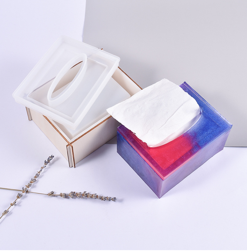 DIY Crystal Drop Mold Tissue Box Daily Necessities Napkin Car Tissue Box Silicone Mold