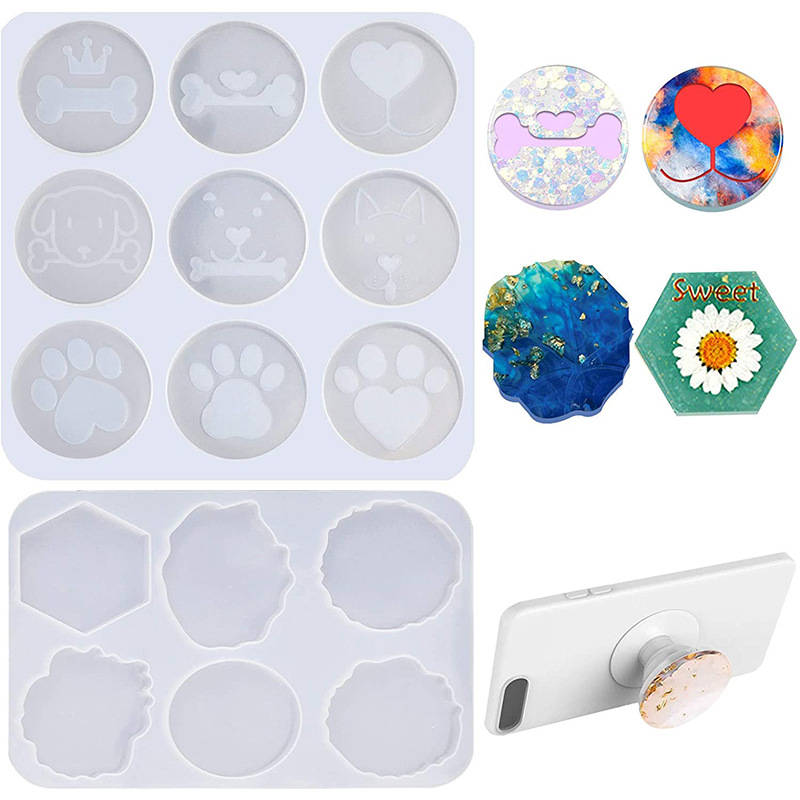 Epoxy Diy Mobile Phone Airbag Bracket Decorative Silicone Mold Irregular Pet Resin Bottom Bracket Mold Spot