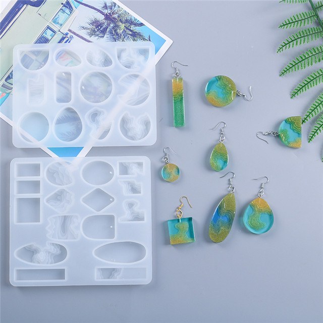 Diy Drip Glue Mold 3 Island Earrings Pendant Silicone Mold Mirror