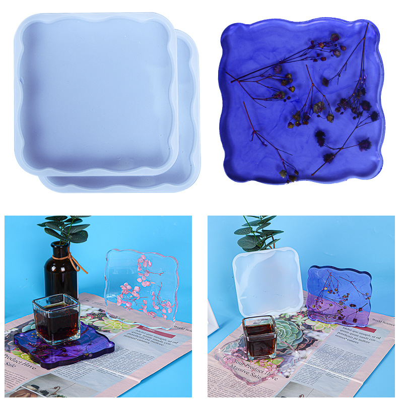 Epoxy mold square diamond coaster mold silicone mold mirror Amazon resin