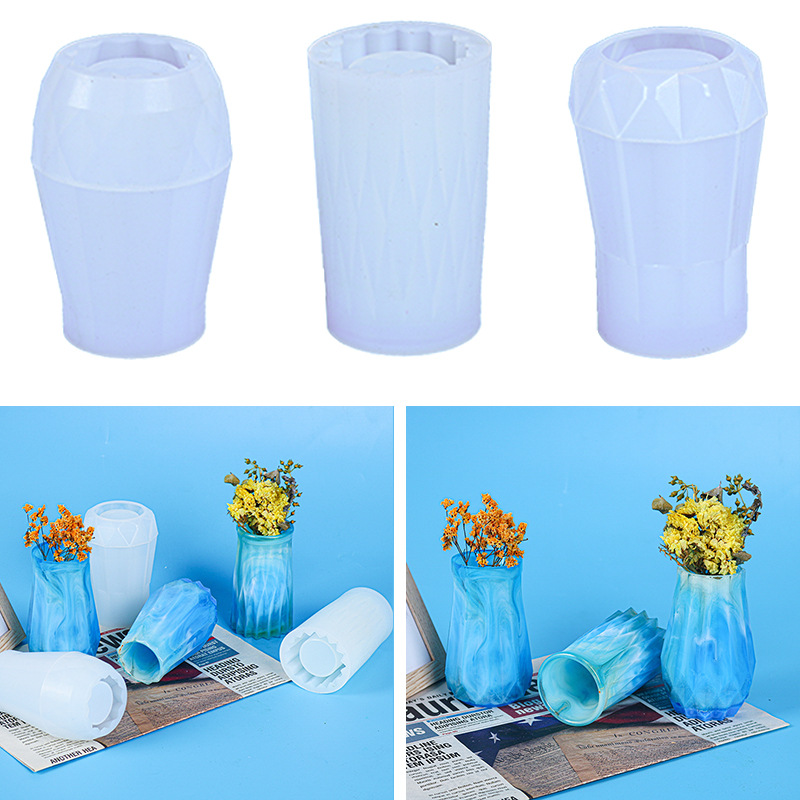 Epoxy mold 3 types of vase silicone mold mirror Amazon resin pendant silicone flower arrangement