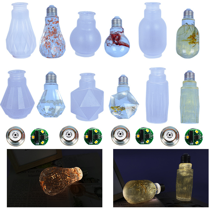 Epoxy Mold 6 Bulb Silicone Mold Mirror Amazon Resin Crystal Bulb Lighting