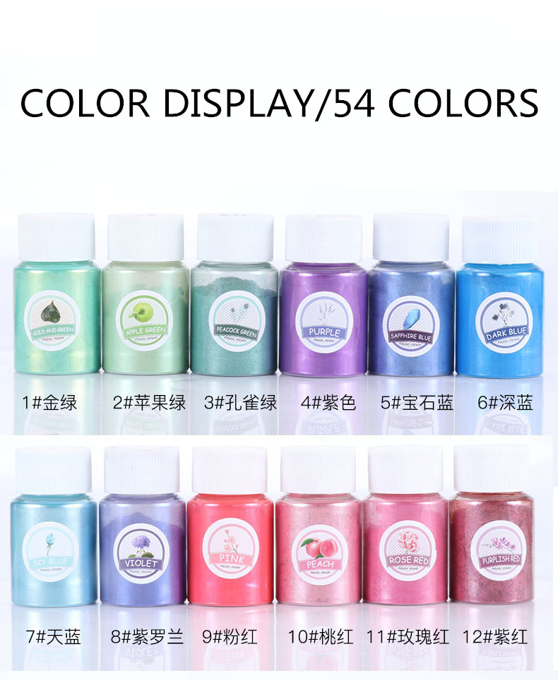 New 14 Colors Bath Bomb Pearl Slime Coloring Mica Powder Soap Dye