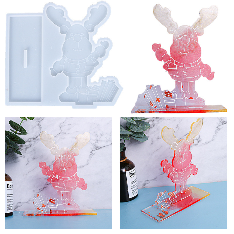 Epoxy Mold Christmas Deer Decoration Ornament Silicone Mold Amazon Hot Sale