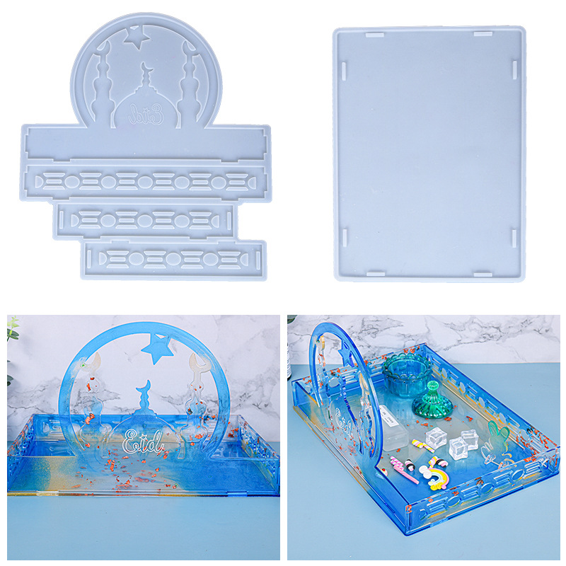 Epoxy mold Christmas castle storage box Halloween silicone mold Amazon hot sale