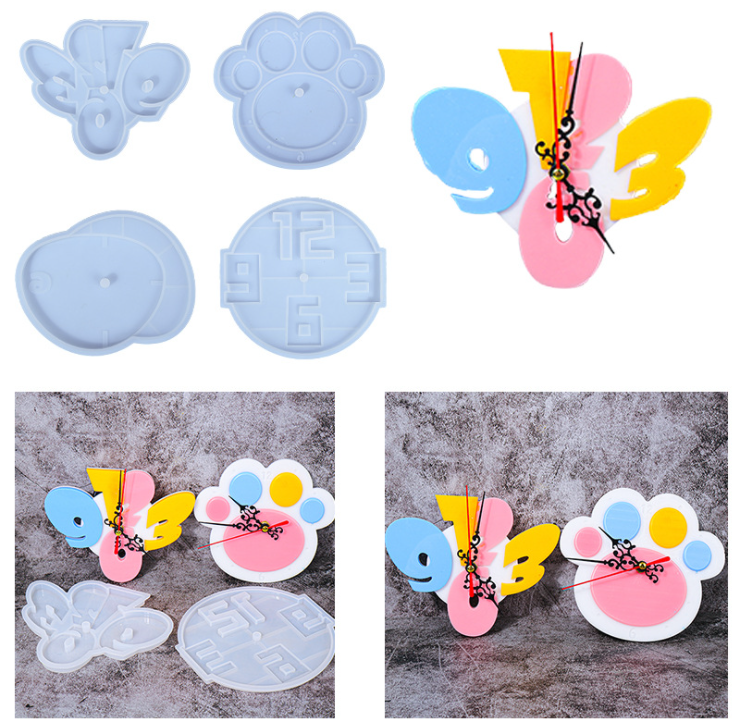 Epoxy mold 4 art clock ornaments silicone mold diy Amazon jewelry hot sale