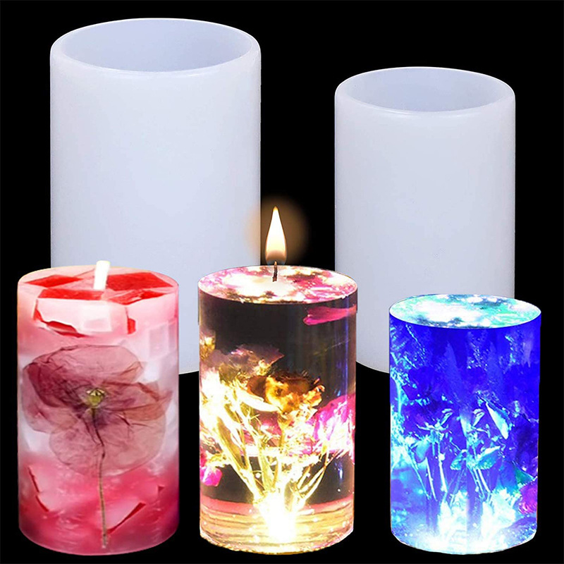 Crystal Epoxy Resin Setting Table Various Size Aromatherapy Candle Specimen Cylinder Silicone Mold Cylinder