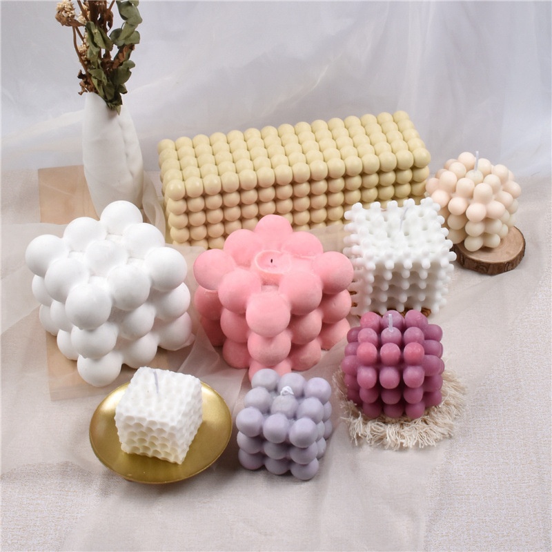 33 Style 3D Tapered Cube Bubble Balloon Twisted Coil Spiral Geometric Candle Silicone Mold Handmade Artwork Crafts
