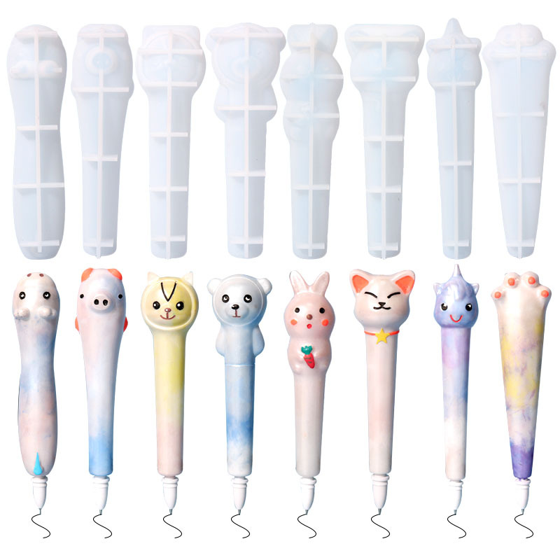 Diy Cartoon Small Animal Water Pen Drop Glue Mold Primary School Stationery Silicone Mold